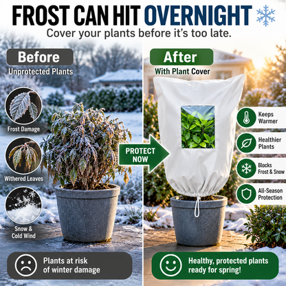 🏆 Last Day Special Price £9.99! ⏰WINTER GARDEN ESSENTIAL | Plant Frost Protection Cover – Breathable Reusable Cover for Shrubs, Pots & Young Trees