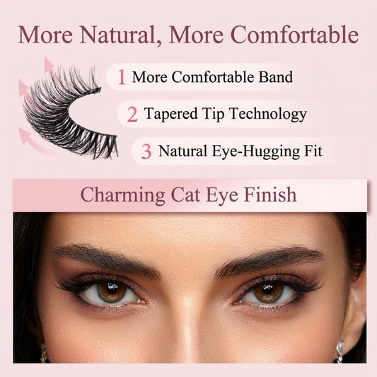 🏆 Last Day Special Price £9.77 ! 🔥 Buy One Get One Free 🎁  💐Waterproof & Reusable Self-Adhesive Eyelashes