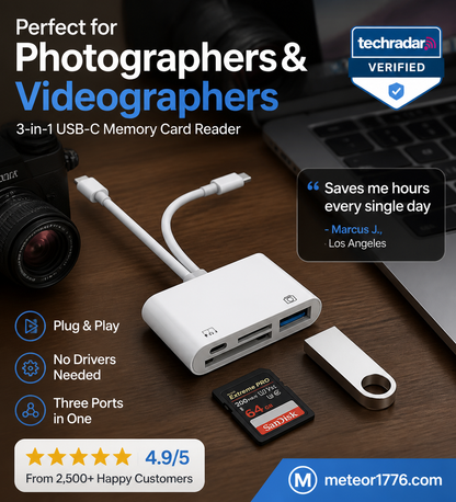 💾 LIMITED-TIME 50% OFF!🔌 3-in-1 USB-C Memory Card Reader . Read SD, microSD & CF cards – plug & play, fast transfer.📱