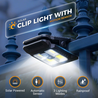🏆 Last Day Special Price £9.99 ! 🔥Buy 2 Get 1 Free🎁Outdoor Solar Clip Light with Motion Sensor