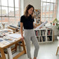 👖 50% OFF NOW! 💐Women's High‑Waisted Elastic Pants with Zipper Pockets – Stretchy Wrinkle‑Resistant Cropped Trousers