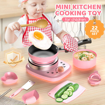 🔥2026 Hot Sale 48% OFF✨🏆#1 Best Seller ⏰💕🌟Children's Real Cooking Mini Kitchen Toys - 22 PCS Set