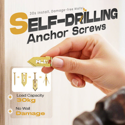🏆 Last Day Special Price £9.99! 🏠Buy 2 Get 3 Free🎁Self-drilling anchors Screws Screws，Drill, Fix, Hold. No Extra Tools Needed🔩