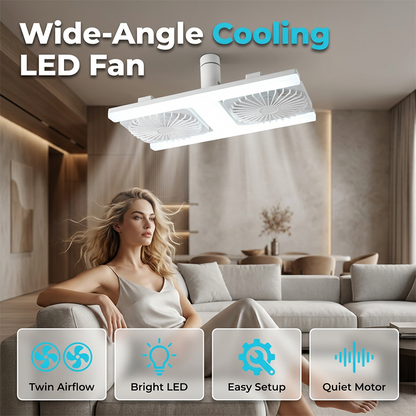 📢 LIMITED-TIME 50% OFF! ⏰ 2-in-1 LED Ceiling Fan Light – Dual Cooling, Ultra Bright, Tool-Free Install 🌀