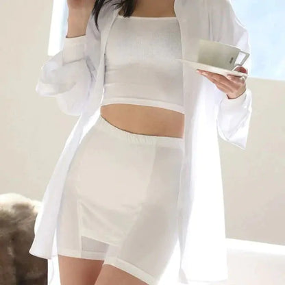 🏆 Last Day Special Price £8.77 ! 💐Double-layer Front Crotch Ice Silk Safety Shorts
