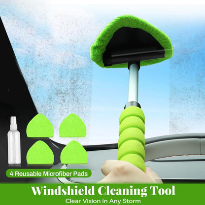 🏆 Last Day Special Price £9.99!🧽Extendable Windscreen Cleaning Tool – 180° Rotating Head & Washable Pads🚗