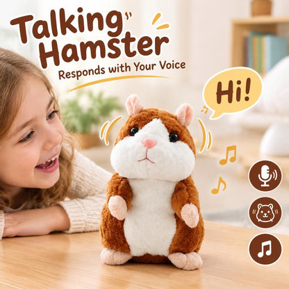 🐹 Last Day Special Price £9.99! ✨Talking Hamster Plush – repeats whatever you say, auto head-shaking, hilarious fun for kids & adults.🎁
