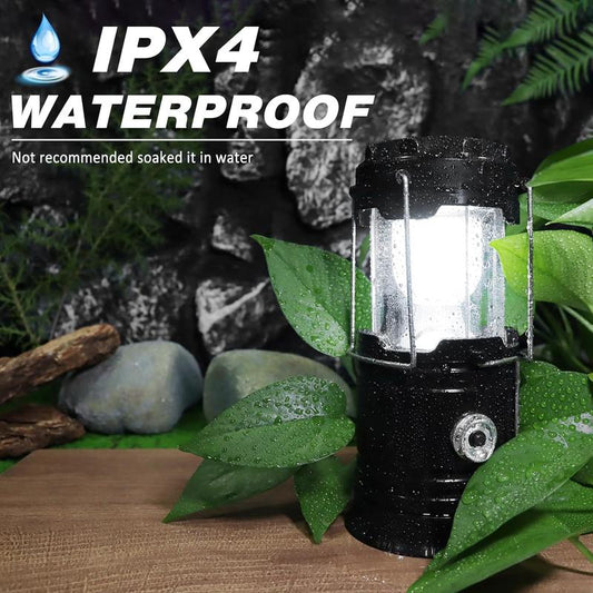 ⛺️ LIMITED-TIME 50% OFF! ✨Solar Camping Lantern‑ Rechargeable Collapsible LED Lamp, IPX4 Waterproof Light with Magnetic Base & Foldable Hanging Hook for Outdoor Emergency
