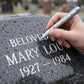 ⏰🔥LIMITED TIME 50% OFF! 💛 Golden Tombstone Marker – Restore Names & Dates, Weatherproof & Precise ✍️🕊️