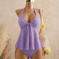 👙 SUMMER HOT SALE🔥 Women’s Peplum Halter Tankini Set – Slim Flattering Fit, Stylish Design & Comfortable Swimwear Style ✨