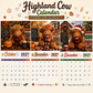 🔥 Last Day Special Price £8.99 ! 🐮2027 Funny Highland Cow Wall Calendar | A4 Hanging Calendar | Designed by Isabel Kline