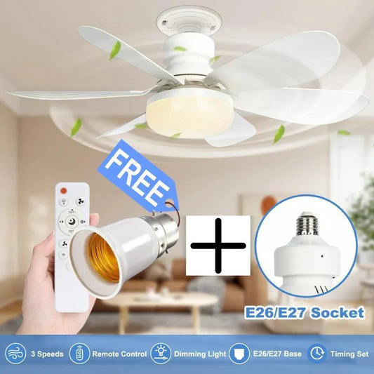 ⏳ LAST DAY SALE 52% OFF 🔥 40W LED Ceiling Fan Light – 20.5” Ultra-Quiet with Remote 🎯 | E27 + FREE B22 Adapter 🔌 | For Bedroom 😴, Kitchen 👩‍🍳 & Garage 🛠️ – UK Ready! 🇬🇧