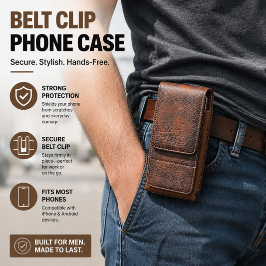 🏆 Last Day Special Price £9.78 ! 🔥Waist Belt Cell Phone Pouch 📱 Multi-Pocket Leather Holster with Card Holder