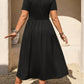 👗 LIMITED-TIME 50% OFF! ✨Plus Size V-Neck Ruched Short Sleeve Midi Dress, Casual Summer Flowy A-Line Dress