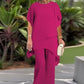 💎 30% OFF! 💎 Charming Irregular Top & Wide Leg Pants Set – Asymmetrical Hem, Flowy Double Layer & All-Day Elegance 👗✨