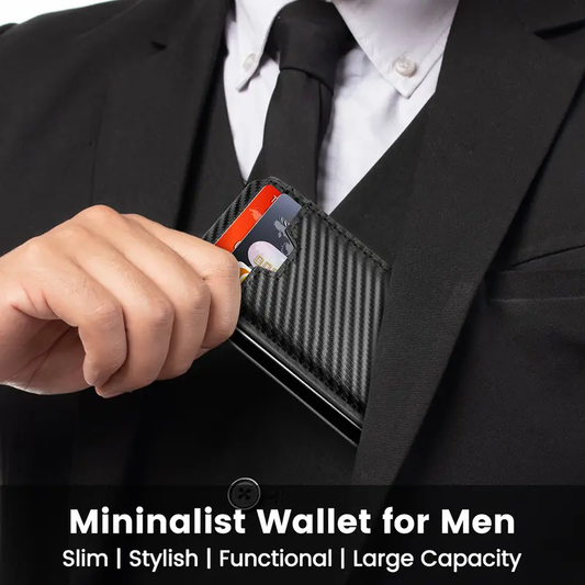 💼 LIMITED-TIME 50% OFF! ✨AirTag Wallet for Men - with Pop Up Aluminum Case Money Clip Slim Leather Slots Credit Card Holder RFID Blocking Bifold Minimalist Wallet