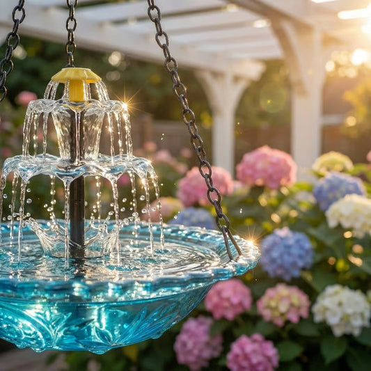 🔥🔥2026 Spring Sale 48% Off--🐦Solar Cascade Hanging Bird Bath Fountain