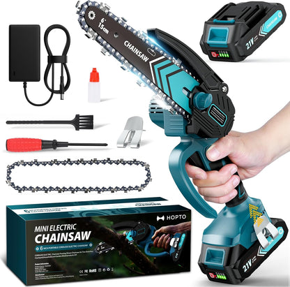 ⚡50% OFF NOW ! 🌳6-inch Cordless Mini Chainsaw with 2 Batteries🌲