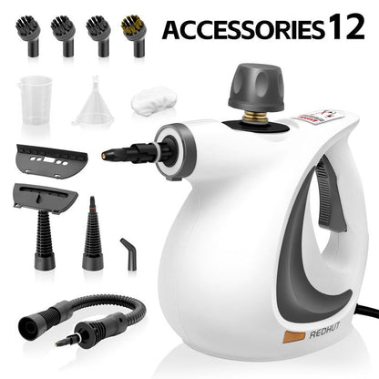 Pressurized Handheld Multi-Surface Natural Steam Cleaner with 12 pcs Accessories, Multi-Purpose Steamer for Home Use, Cleaning Floor, Kitchen,Spring