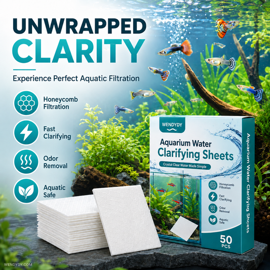 🏆 Last Day Special Price £7.99 ! 🐠 BUY 1 GET 1 FREE! ✨ AQUARIUM CLARIFYING SHEETS - Crystal Clear Water in 24 Hours, Removes Odors and Impurities, Safe for All Fish and Plants 🌿🔮