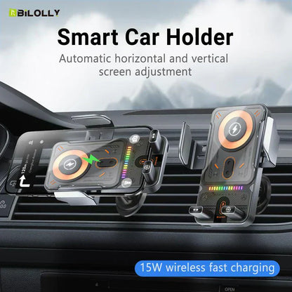 🚗 43% OFF FLASH SALE ! ⚡ Smart 2-in-1 Car Rotating Phone Holder & Wireless Charger – 360° Rotation, Fast Wireless Charging, Stable Anti-Shake 📱