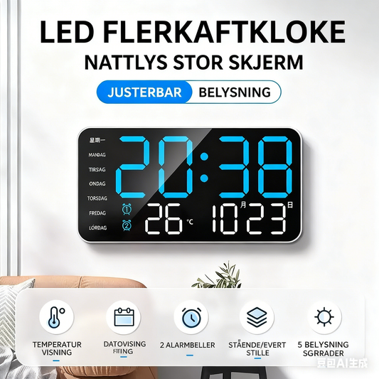 🕰️ 40% OFF FLASH SALE! 🚀 Multifunctional Decorative LED Digital Wall Clock – Your Wall’s Stylish Timekeeper ✨ Clear LED Display, Multi-Mode Settings, Easy to Install