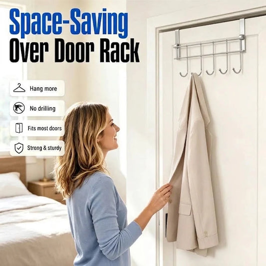 🏆 Last Day Special Price £9.99! 🔥Buy 1 Get 1 Free🎁Heavy Duty Over Door Hook Rack