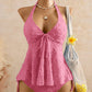 👙 SUMMER HOT SALE🔥 Women’s Peplum Halter Tankini Set – Slim Flattering Fit, Stylish Design & Comfortable Swimwear Style ✨