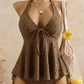 👙 SUMMER HOT SALE🔥 Women’s Peplum Halter Tankini Set – Slim Flattering Fit, Stylish Design & Comfortable Swimwear Style ✨