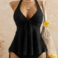 👙 SUMMER HOT SALE🔥 Women’s Peplum Halter Tankini Set – Slim Flattering Fit, Stylish Design & Comfortable Swimwear Style ✨