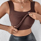 🏆 Last Day Special Price £8.77 ! 💐 Women’s U-Neck Tank Tops with Built-In Bra