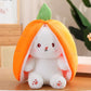 🎅Nice Gift🍓Strawberry Bunny Transformed into Little Rabbit🎀 Fruit Doll Plush Toy🐰