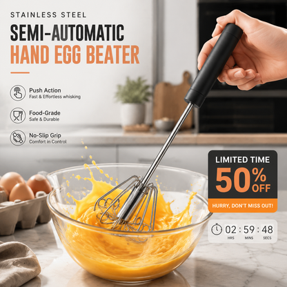 🔥LAST DAY SALE ONLY ￡8.99!!🔥Stainless Steel Hand Egg Beater 🥚✨ | Effortless Whisking – No Batter Splatter, Dishwasher Safe & Built to Last 🇬🇧🔧
