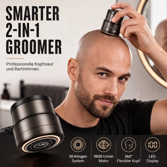 🪒 LIMITED-TIME 50% OFF! ✨2‑in‑1 Smart Electric Bald Head Shaver and Beard Trimmer with Digital Display