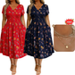 👗 LIMITED-TIME 50% OFF! 💐50K+ SOLD!💞Women's V-Neck Floral Print Dress with Twist Waist