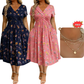 👗 LIMITED-TIME 50% OFF! 💐50K+ SOLD!💞Women's V-Neck Floral Print Dress with Twist Waist