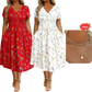 👗 LIMITED-TIME 50% OFF! 💐50K+ SOLD!💞Women's V-Neck Floral Print Dress with Twist Waist