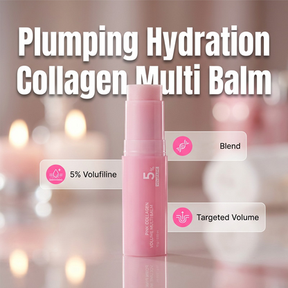 🏆 Last Day Special Price £9.77 ! 💕Buy 2 Get 1 Free💕 Pink Collagen Volume Multi Balm | All In One Volufiline, NAD Stick for Youthful-Looking