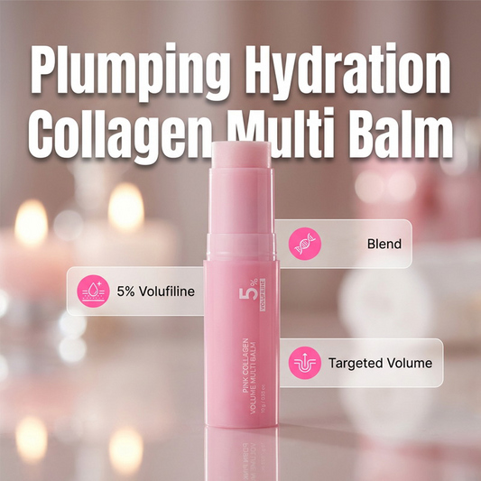 🏆 Last Day Special Price £9.77 ! 💕Buy 2 Get 1 Free💕 Pink Collagen Volume Multi Balm | All In One Volufiline, NAD Stick for Youthful-Looking
