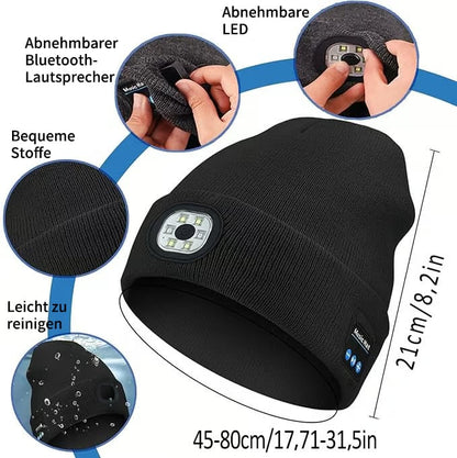 🎅 LIMITED-TIME 50% OFF! 🎁Peel-Off LED Headlamp Bluetooth Headset Knit Cap