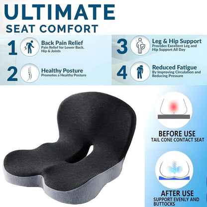 🪑 50% OFF NOW ! ⚡ Non-Slip Memory Foam Seat Cushion – Soft Support, Anti-slip Base & Pressure Relief Design 🧘