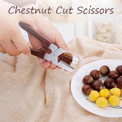 🏆 Last Day Special Price £8.99! 🌰Buy 2 Get 1 Free🎁Chestnut Cutter Scissors – Heavy Duty Chestnut Opener Tool, Non-Slip Handle Nut Shell Cracker for Chestnuts, Walnuts & Hazelnuts, Quick Cut Shell Without Hurting Kernel