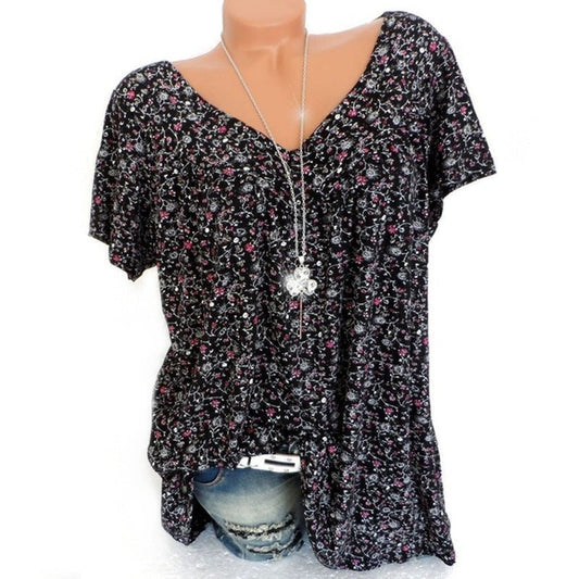 🌸 Spring Fashion Print Short Sleeve – Lightweight Fabric, Vibrant Prints & Casual Fit 👚