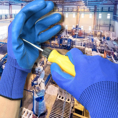 🏆 Last Day Special Price £9.99! 🧤Buy 3 Get 1 Free🎁Latex Wear-Resistant Safety Work Gloves