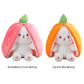 🎅Nice Gift🍓Strawberry Bunny Transformed into Little Rabbit🎀 Fruit Doll Plush Toy🐰
