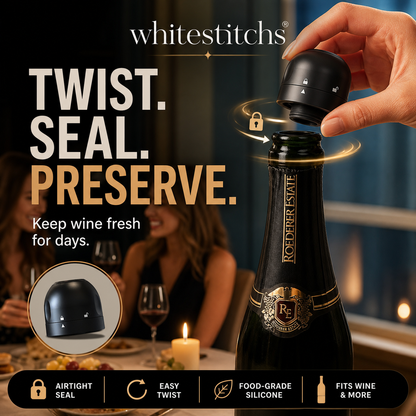 🏆 Last Day Special Price £9.99 ! 🔥Buy 1 Get 1 Free🍾 Twist-Lock Wine and Champagne Bottle Stoppers🥂
