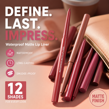 🏆 Last Day Special Price £6.99! 💐Buy 2 Get 1 Free🎁 Waterproof Matte Lip Liner Set – 12 Shades, Smudge-Proof – Long-Lasting, Gentle Formula – Slim & Portable! 🔥