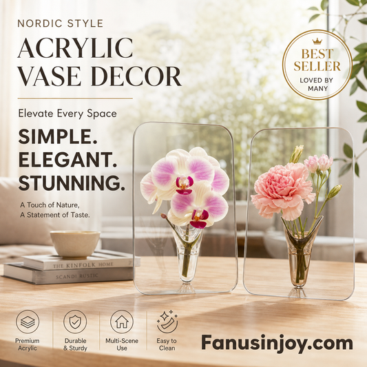 🏆 Last Day Special Price £9.99 ! 💐Buy 2 Get 1 Free🎁Nordic Transparent Acrylic Vase | Elegant Desktop Plant Holder & Home Decor | Modern Centerpiece for Living Room & Wedding Tables