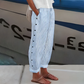 ☀️Spring Hot Sale 47% OFF!!🌿🌸Comfy Blue Striped Side Pocket Pants