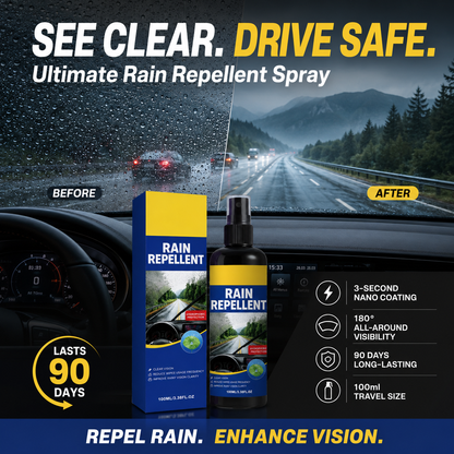 🏆 Last Day Special Price £9.99 ! 🔥Buy 2 Get 1 Free🎁Crystal Clear Windshield Rain Repellent Spray